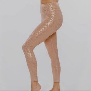 Zyia High & Tight Gold Foil Leopard Print Leggings